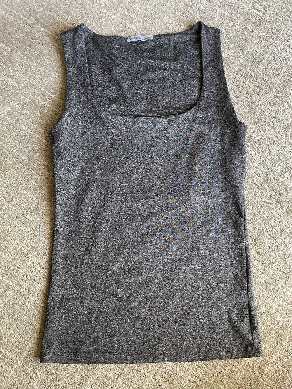 Zara - Scoop neck sleeveless top - Small - charcoal gray
